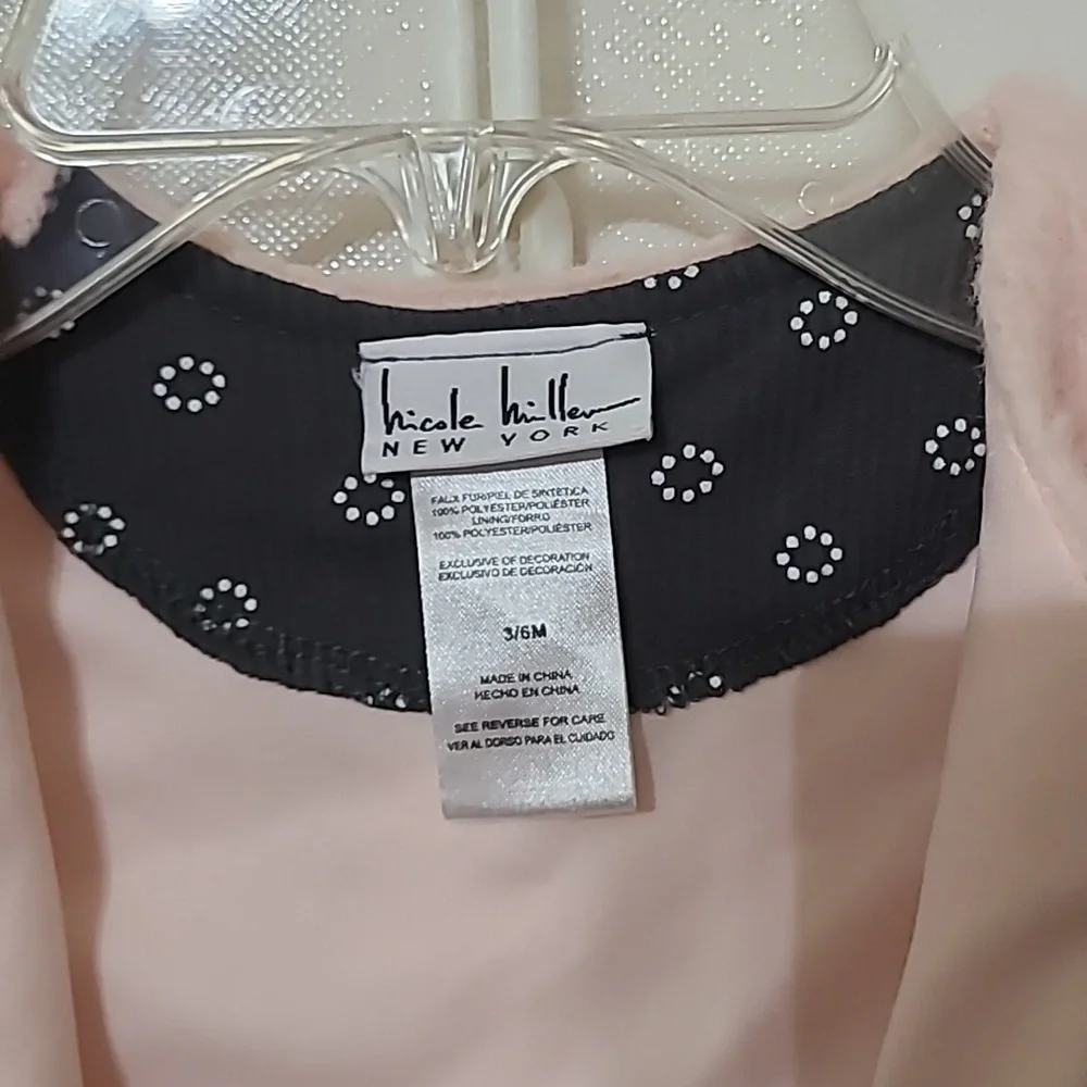 NICOLE MILLER Kids Pink Faux Fur Lined Vest - Size 3/6M‎